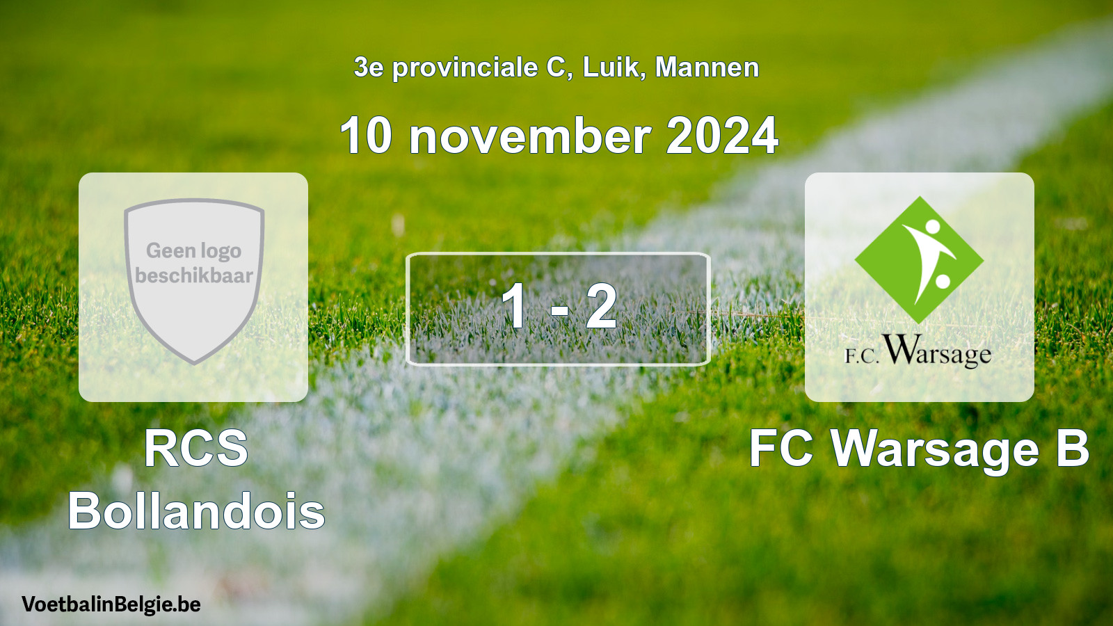 Gespeelde wedstrijd mannenvoetbal: RCS Bollandois - FC Warsage B 1 - 2 (10 november 2024)