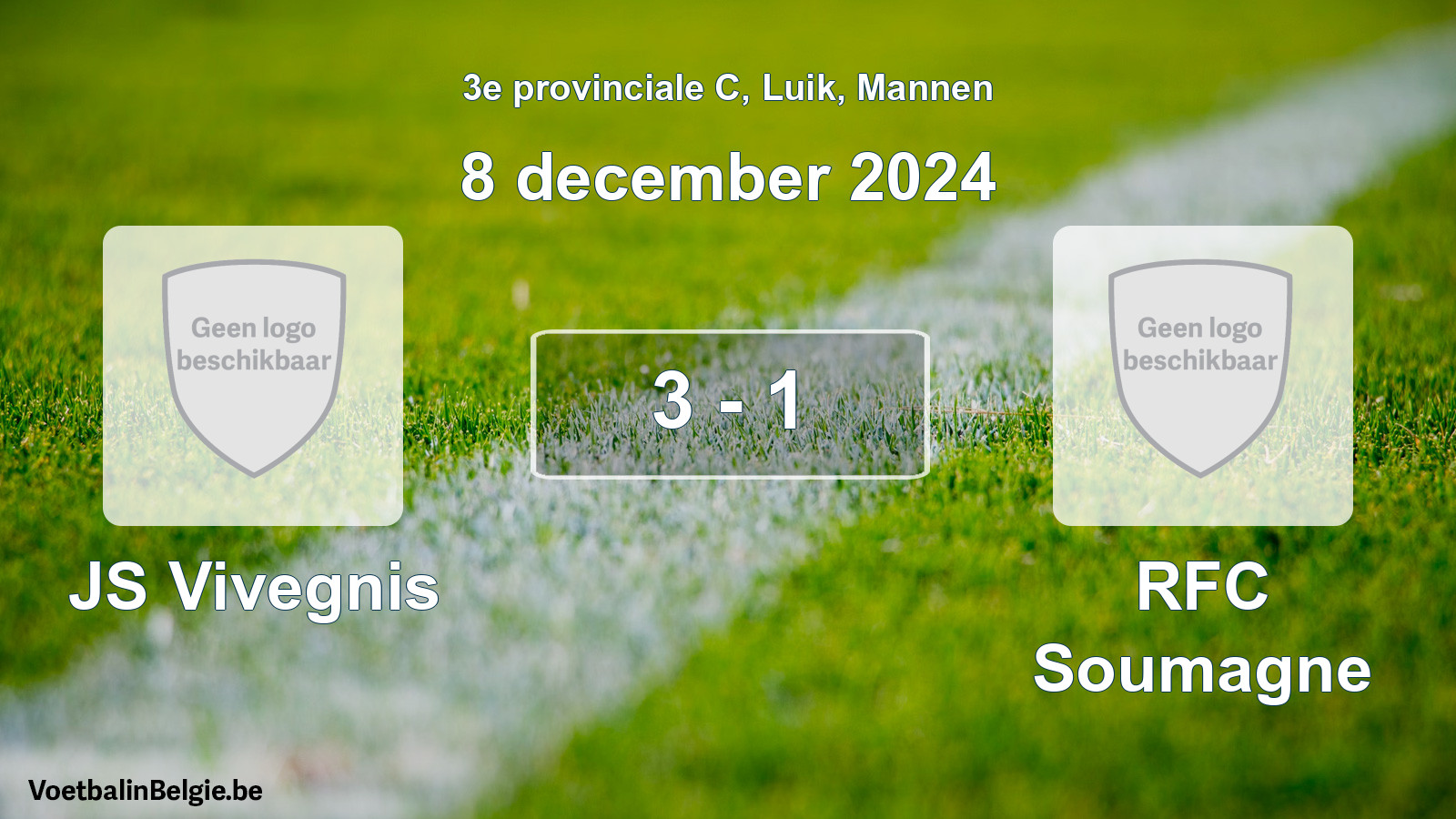 Gespeelde wedstrijd mannenvoetbal: JS Vivegnis - RFC Soumagne 3 - 1 (8 december 2024)