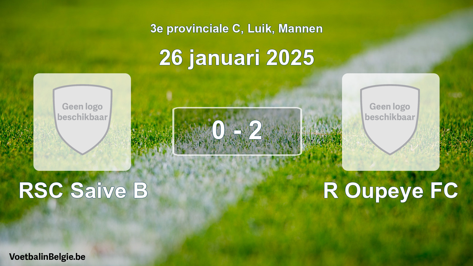 Gespeelde wedstrijd mannenvoetbal: RSC Saive B - R Oupeye FC 0 - 2 (26 januari 2025)