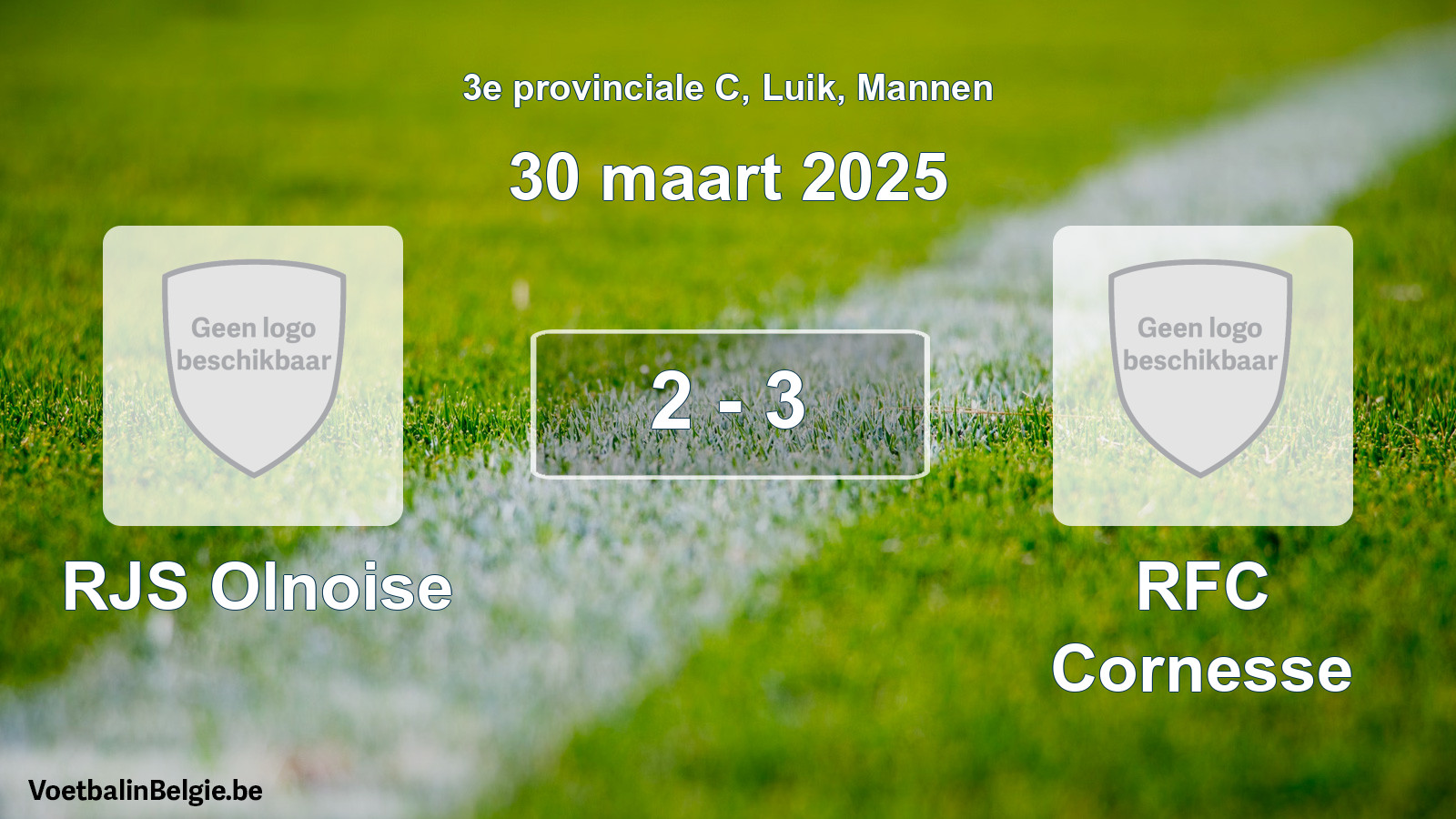 Gespeelde wedstrijd mannenvoetbal: RJS Olnoise - RFC Cornesse 2 - 3 (30 maart 2025)