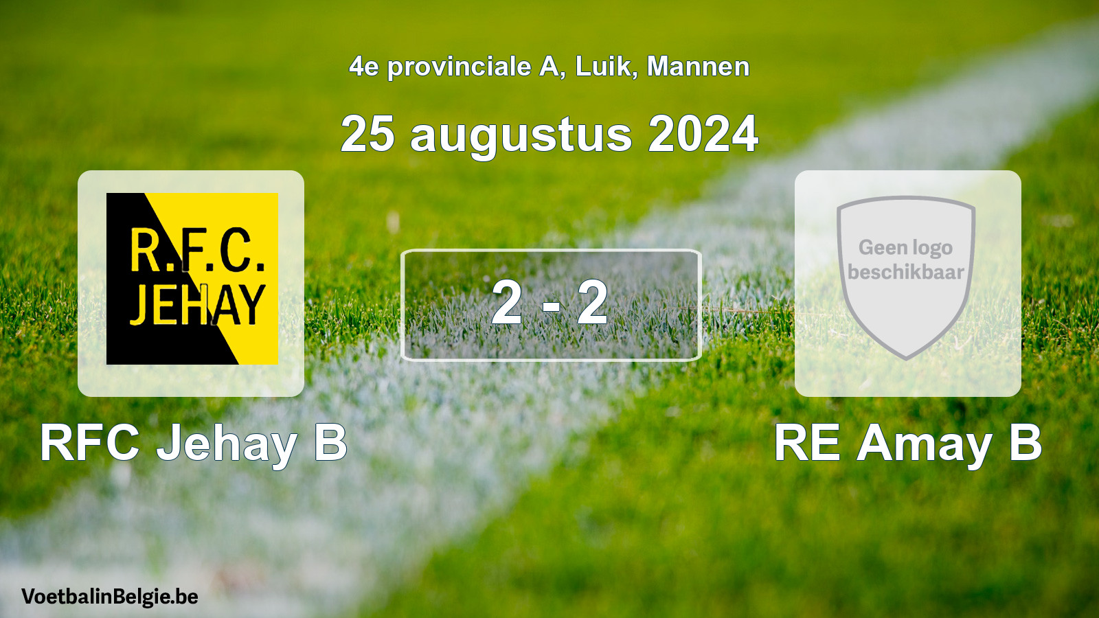 Gespeelde wedstrijd mannenvoetbal: RFC Jehay B - RE Amay B 2 - 2 (25 augustus 2024)