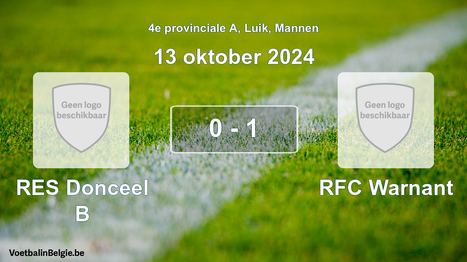 Gespeelde wedstrijd mannenvoetbal: RES Donceel B - RFC Warnant 0 - 1 (13 oktober 2024)