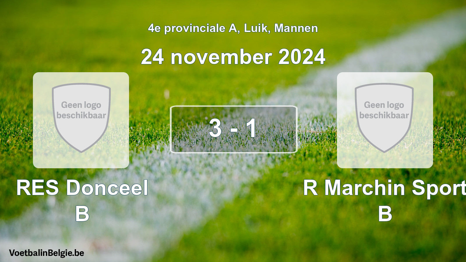 Gespeelde wedstrijd mannenvoetbal: RES Donceel B - R Marchin Sport B 3 - 1 (24 november 2024)