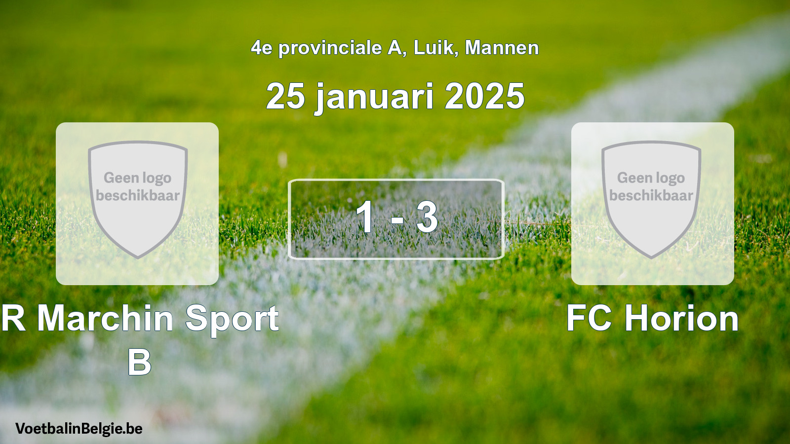 Gespeelde wedstrijd mannenvoetbal: R Marchin Sport B - FC Horion 1 - 3 (25 januari 2025)