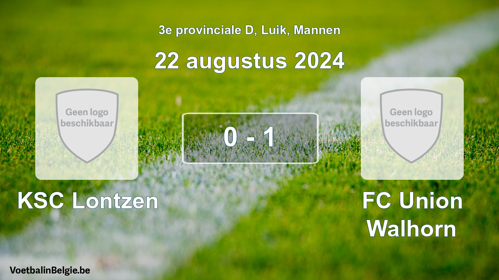 Gespeelde wedstrijd mannenvoetbal: KSC Lontzen - FC Union Walhorn 0 - 1 (22 augustus 2024)