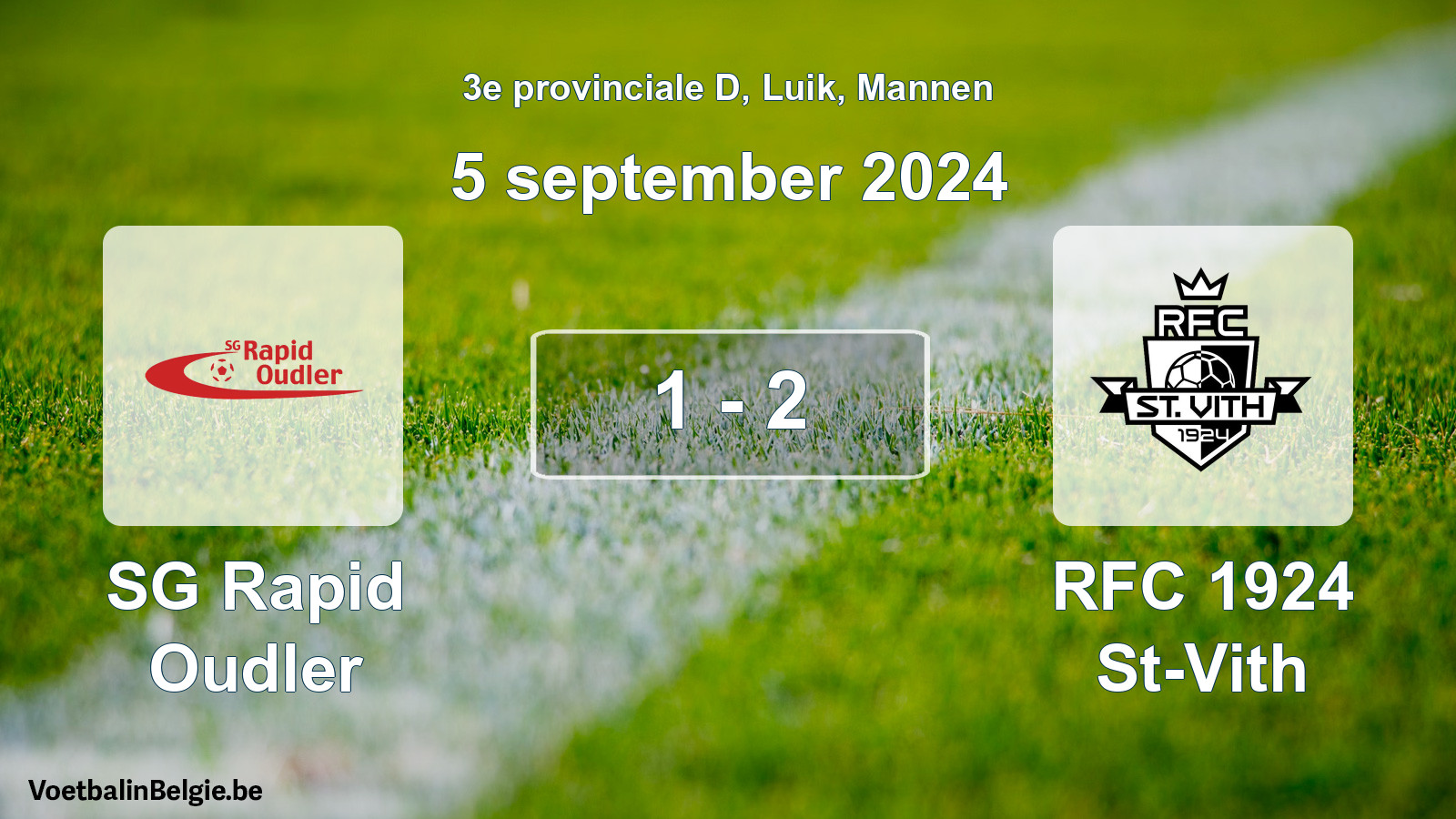 Played match men football: SG Rapid Oudler - RFC 1924 St-Vith 1 - 2 (5 September 2024)