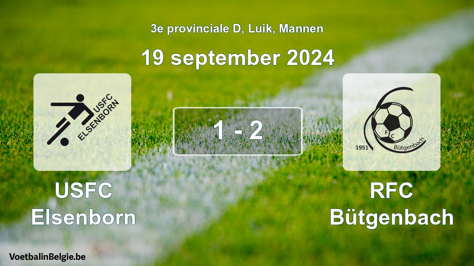 Played match men football: USFC Elsenborn - RFC Bütgenbach 1 - 2 (19 September 2024)