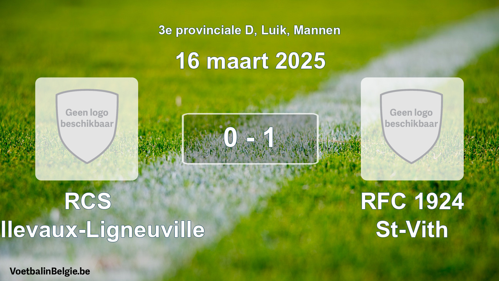 Gespeelde wedstrijd mannenvoetbal: RCS Bellevaux-Ligneuville - RFC 1924 St-Vith 0 - 1 (16 maart 2025)
