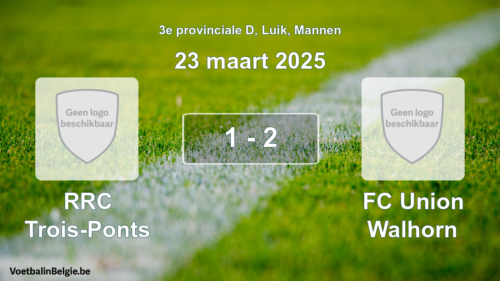 Gespeelde wedstrijd mannenvoetbal: RRC Trois-Ponts - FC Union Walhorn 1 - 2 (23 maart 2025)