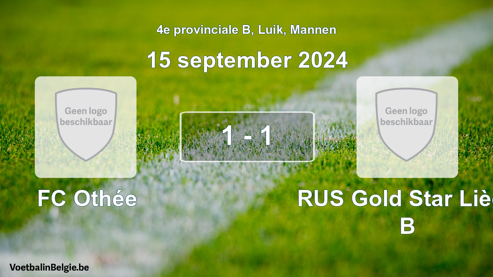 Gespeelde wedstrijd mannenvoetbal: FC Othée - RUS Gold Star Liège B 1 - 1 (15 september 2024)