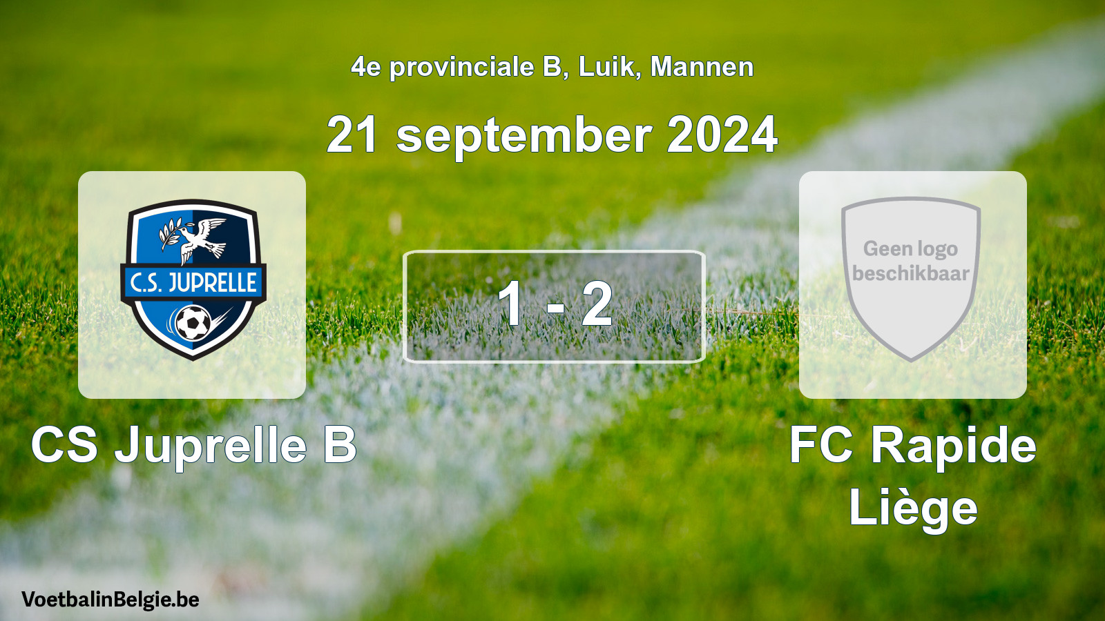Gespeelde wedstrijd mannenvoetbal: CS Juprelle B - FC Rapide Liège 1 - 2 (21 september 2024)