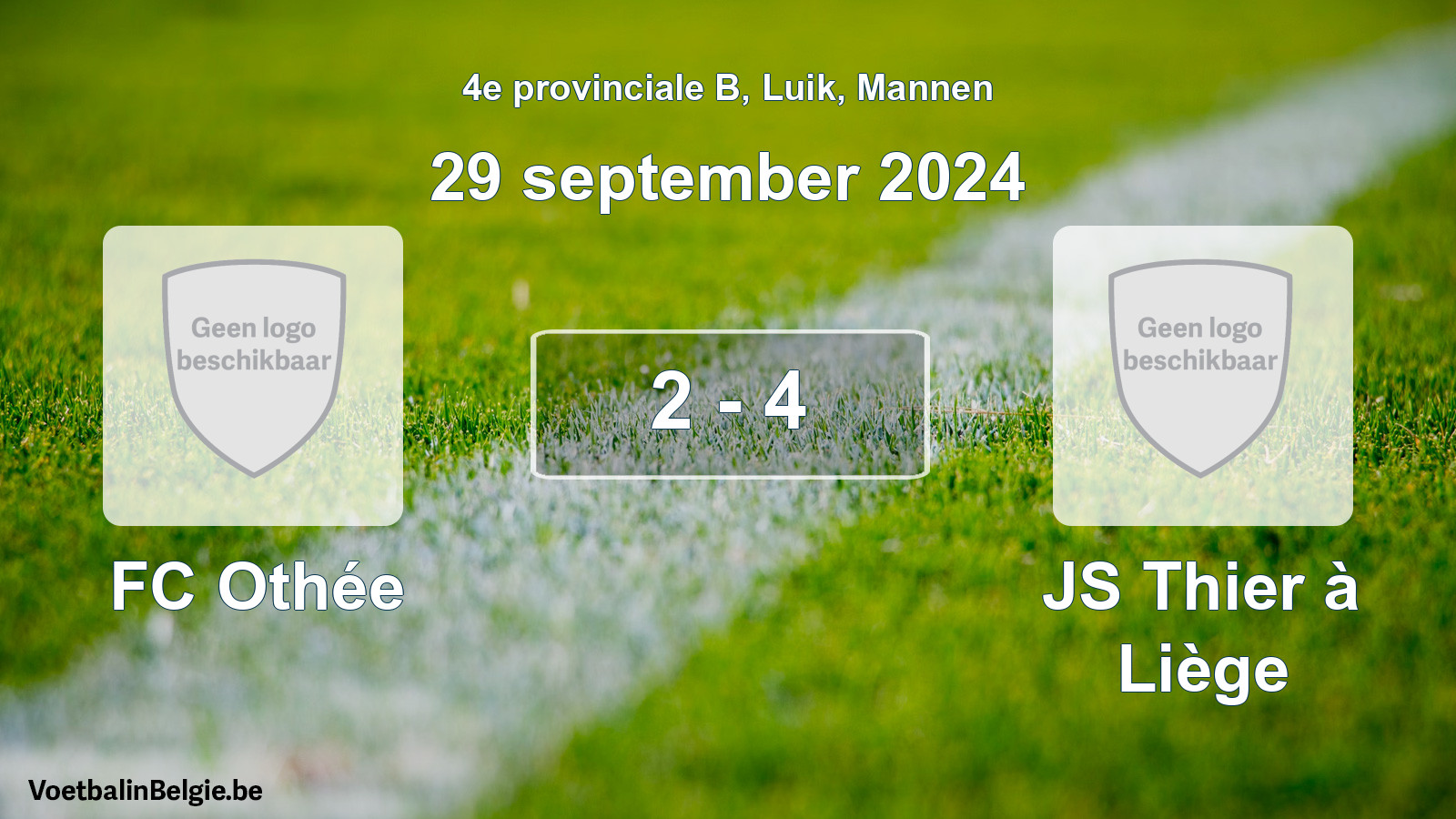 Gespeelde wedstrijd mannenvoetbal: FC Othée - JS Thier à Liège 2 - 4 (29 september 2024)