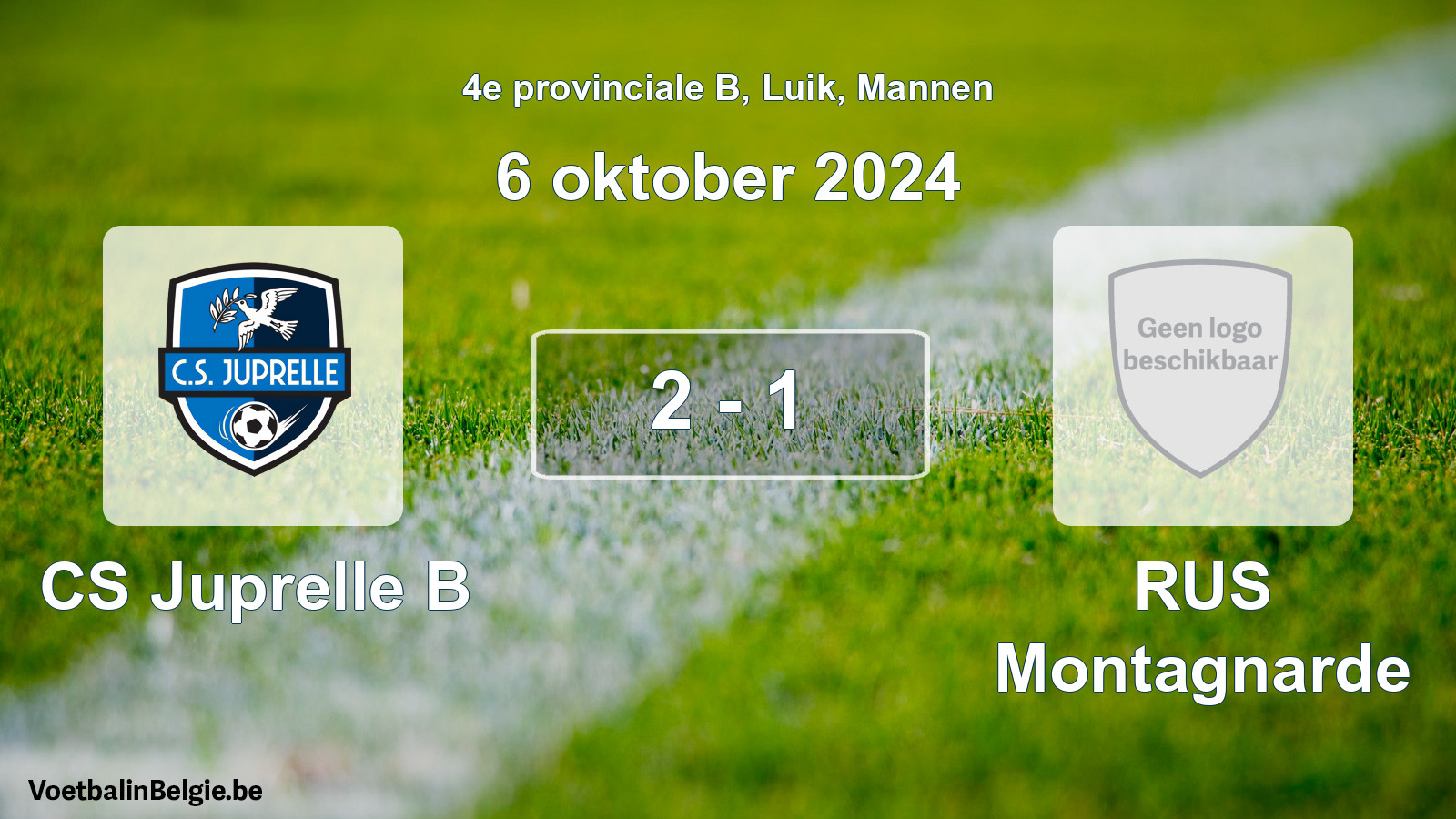 Gespeelde wedstrijd mannenvoetbal: CS Juprelle B - RUS Montagnarde 2 - 1 (6 oktober 2024)
