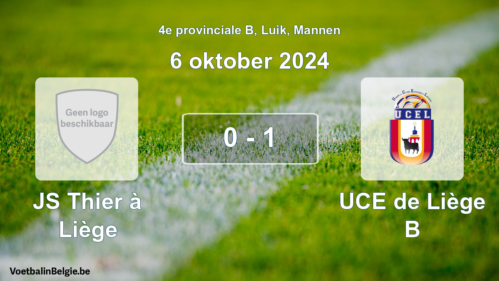 Gespeelde wedstrijd mannenvoetbal: JS Thier à Liège - UCE de Liège B 0 - 1 (6 oktober 2024)