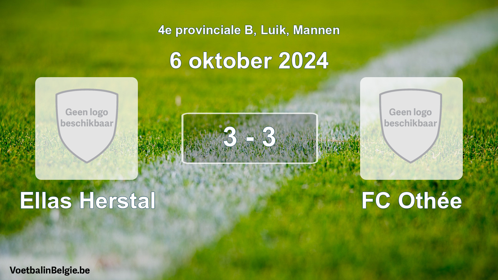 Gespeelde wedstrijd mannenvoetbal: Ellas Herstal - FC Othée 3 - 3 (6 oktober 2024)