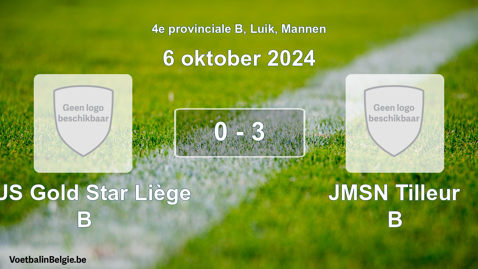 Gespeelde wedstrijd mannenvoetbal: RUS Gold Star Liège B - JMSN Tilleur B 0 - 3 (6 oktober 2024)