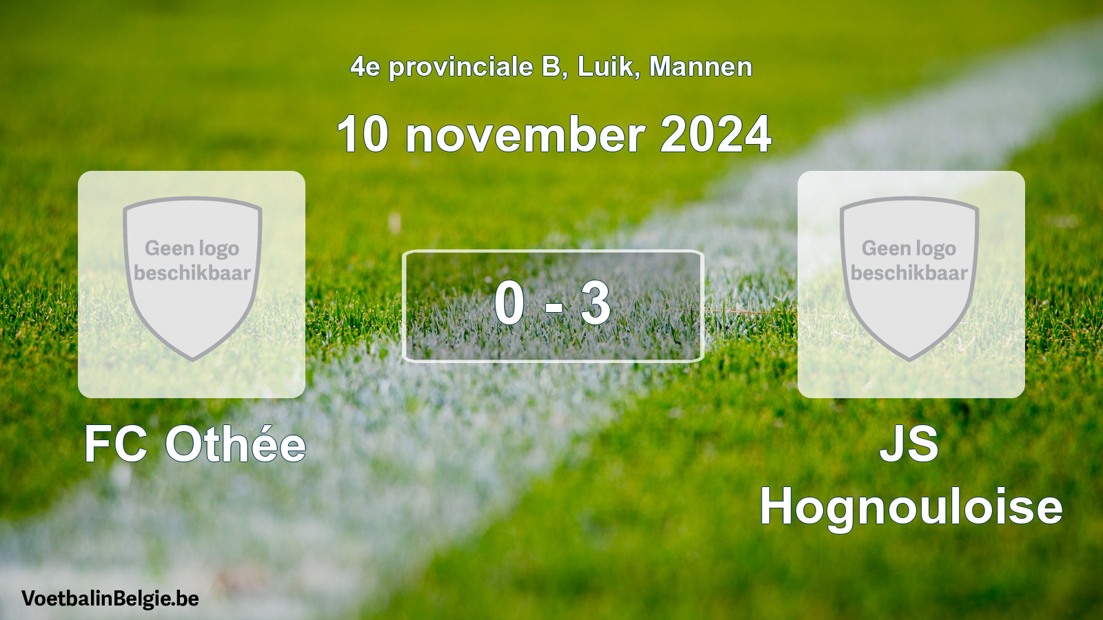 Gespeelde wedstrijd mannenvoetbal: FC Othée - JS Hognouloise 0 - 3 (10 november 2024)