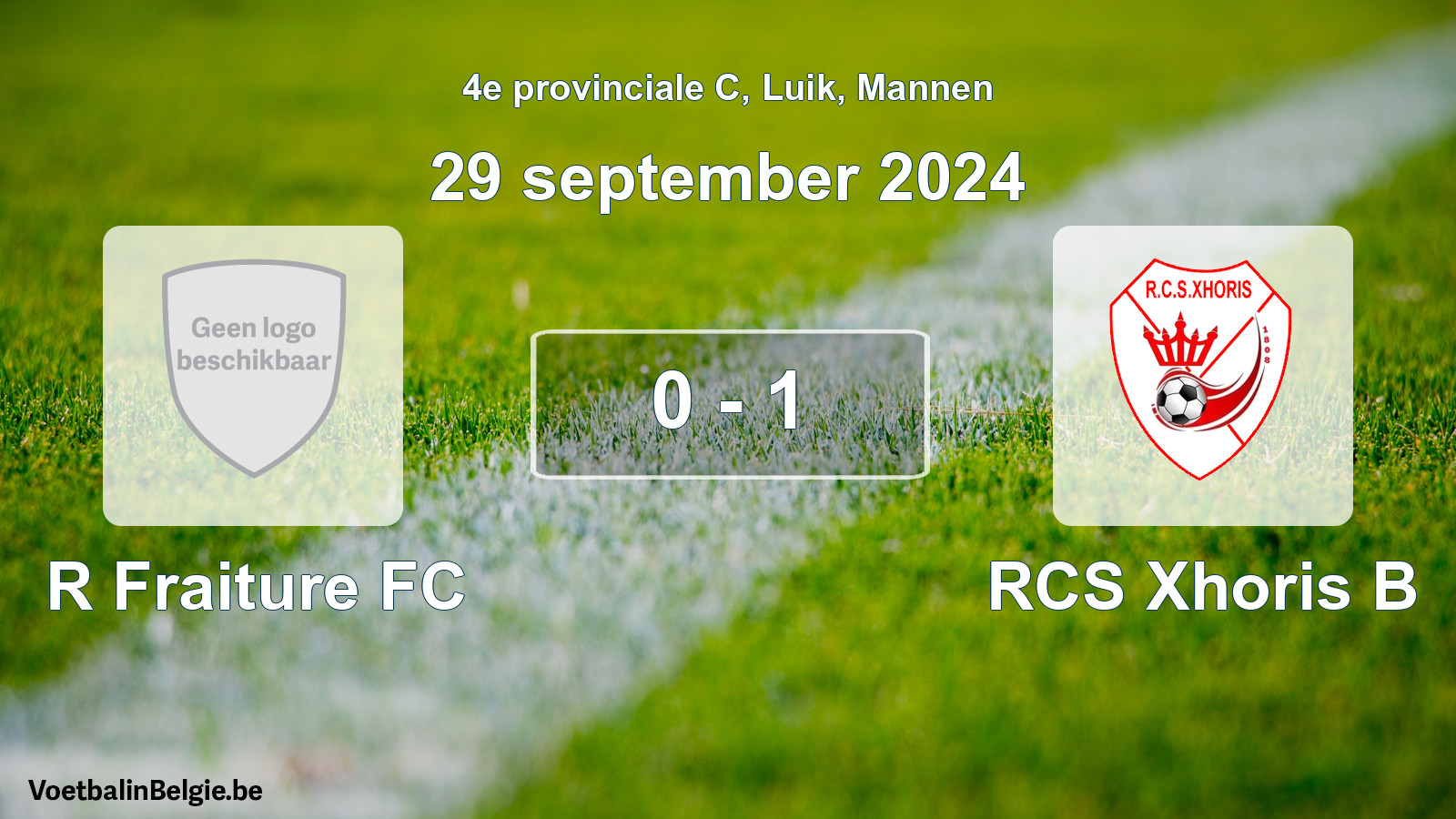 Gespeelde wedstrijd mannenvoetbal: R Fraiture FC - RCS Xhoris B 0 - 1 (29 september 2024)