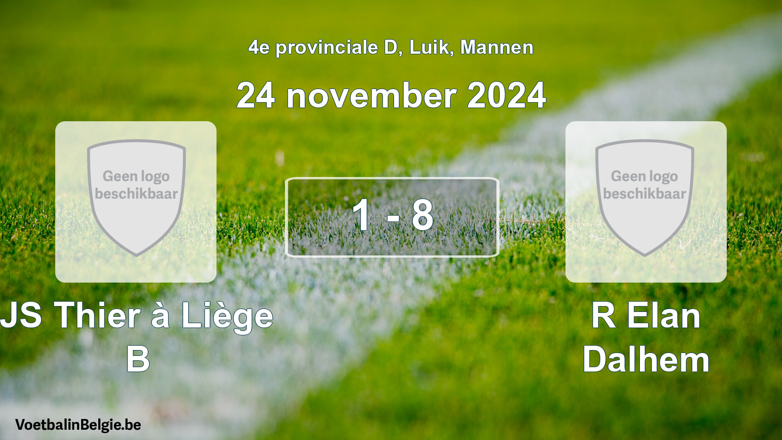 Gespeelde wedstrijd mannenvoetbal: JS Thier à Liège B - R Elan Dalhem 1 - 8 (24 november 2024)