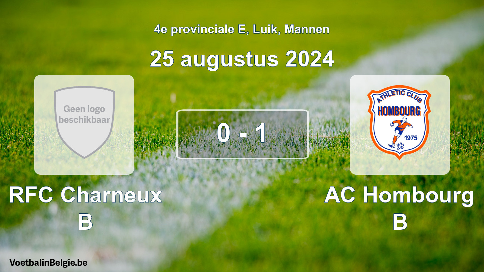 Gespeelde wedstrijd mannenvoetbal: RFC Charneux B - AC Hombourg B 0 - 1 (25 augustus 2024)
