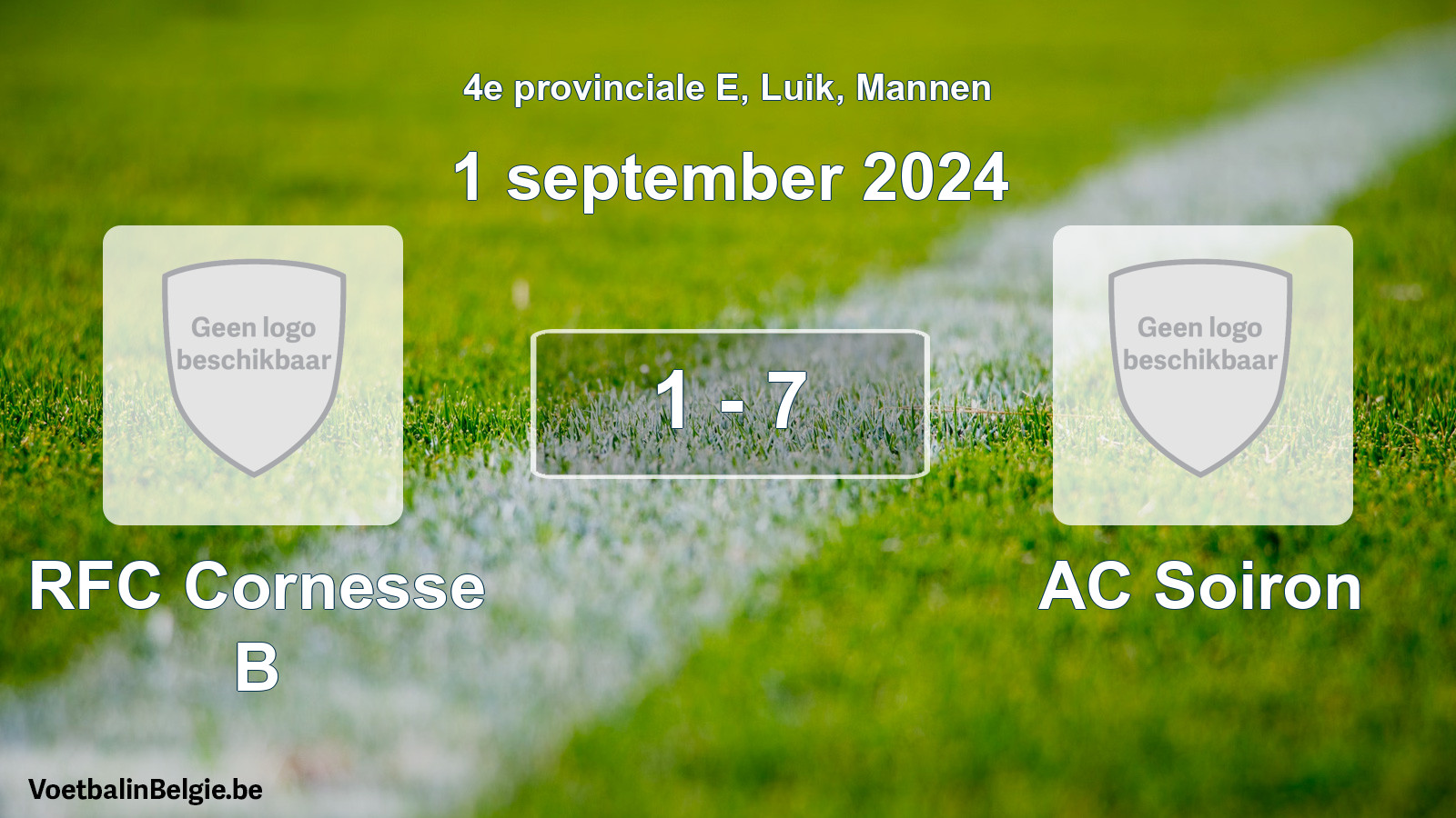 Gespeelde wedstrijd mannenvoetbal: RFC Cornesse B - AC Soiron 1 - 7 (1 september 2024)