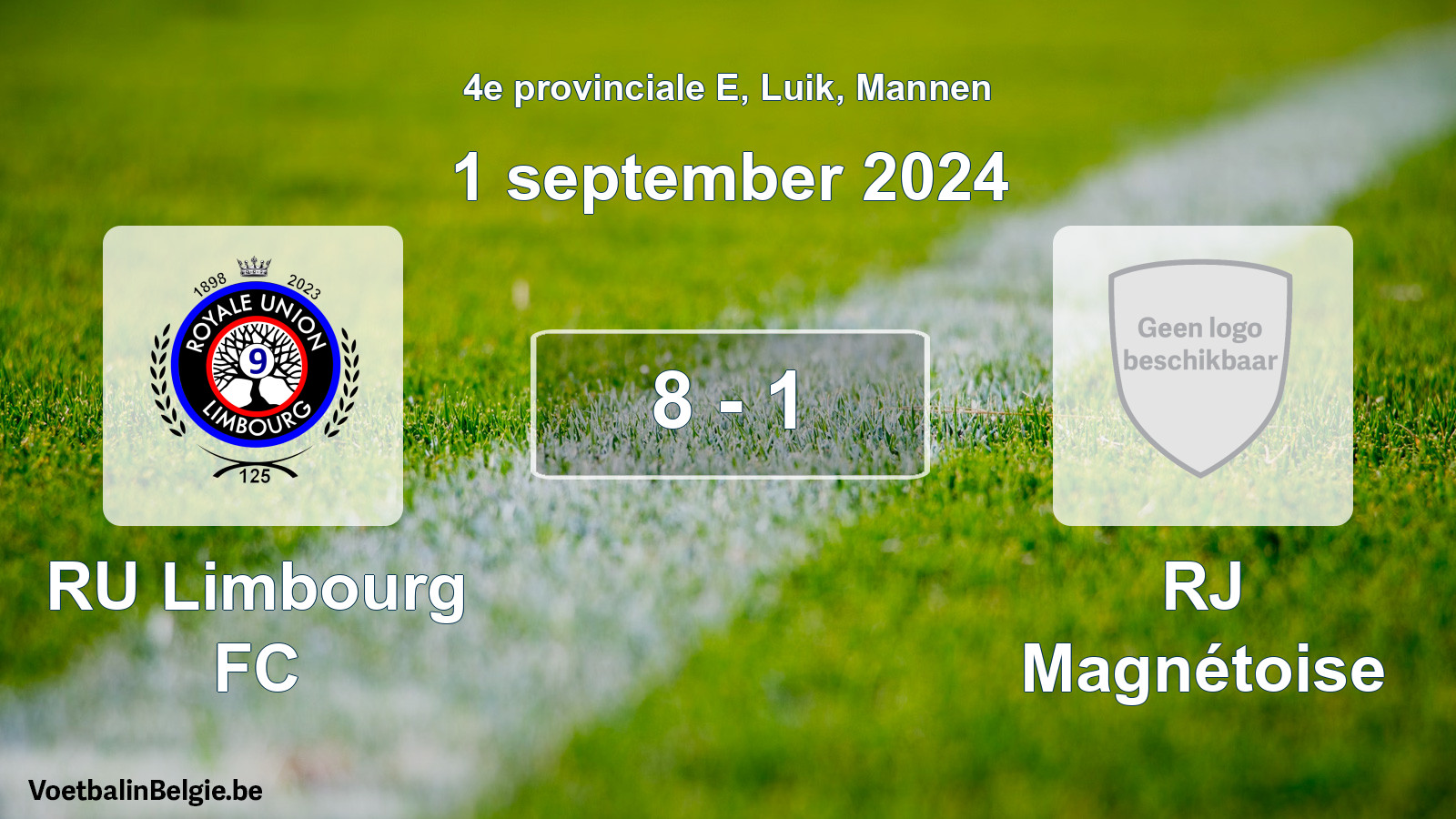 Gespeelde wedstrijd mannenvoetbal: RU Limbourg FC - RJ Magnétoise 8 - 1 (1 september 2024)