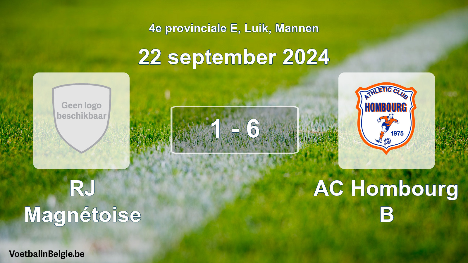 Gespeelde wedstrijd mannenvoetbal: RJ Magnétoise - AC Hombourg B 1 - 6 (22 september 2024)