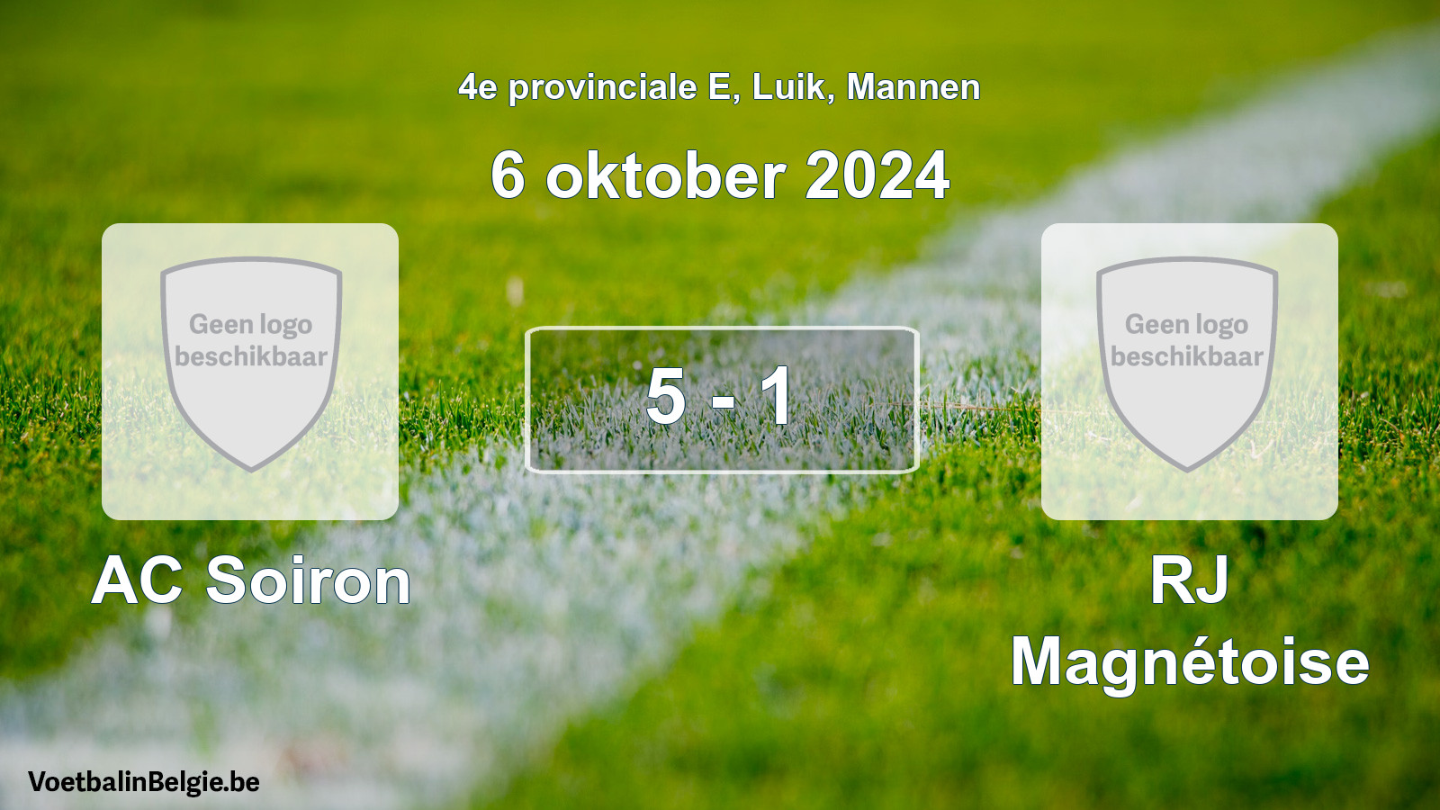 Gespeelde wedstrijd mannenvoetbal: AC Soiron - RJ Magnétoise 5 - 1 (6 oktober 2024)