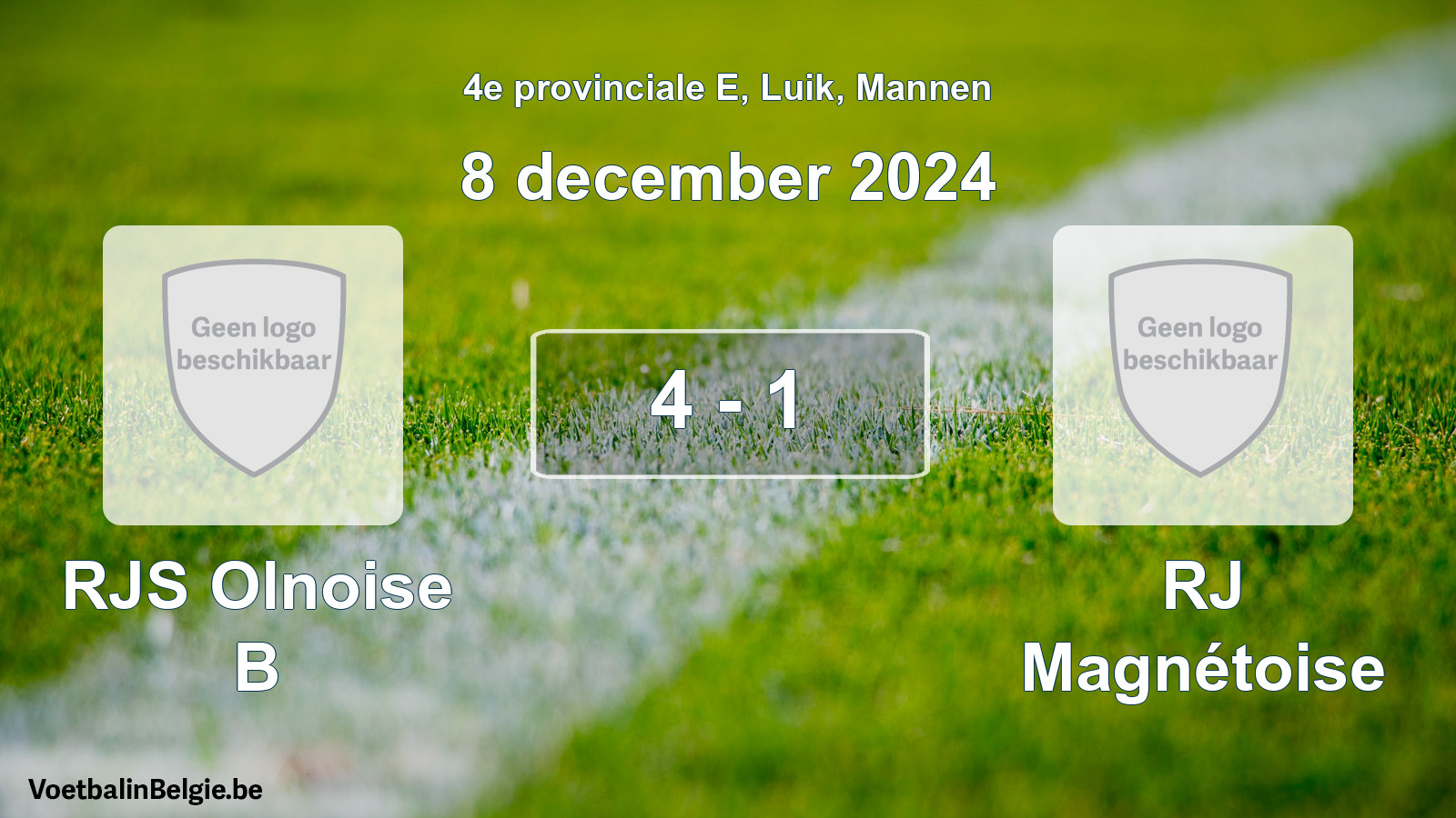 Gespeelde wedstrijd mannenvoetbal: RJS Olnoise B - RJ Magnétoise 4 - 1 (8 december 2024)