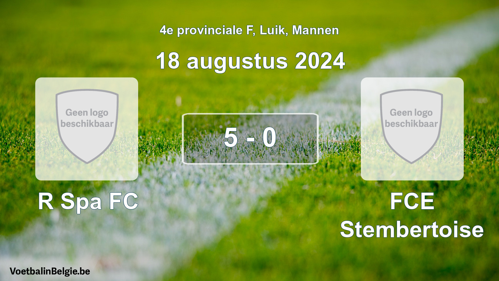 Gespeelde wedstrijd mannenvoetbal: R Spa FC - FCE Stembertoise 5 - 0 (18 augustus 2024)