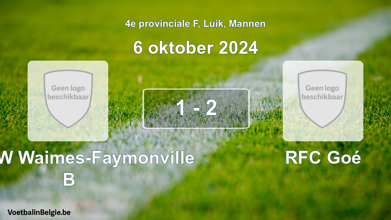 Gespeelde wedstrijd mannenvoetbal: RFC TW Waimes-Faymonville B - RFC Goé 1 - 2 (6 oktober 2024)