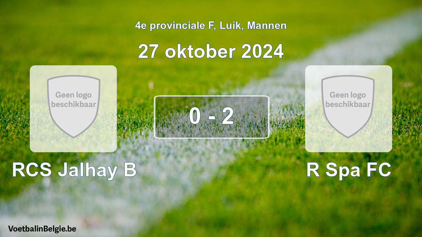 Gespeelde wedstrijd mannenvoetbal: RCS Jalhay B - R Spa FC 0 - 2 (27 oktober 2024)