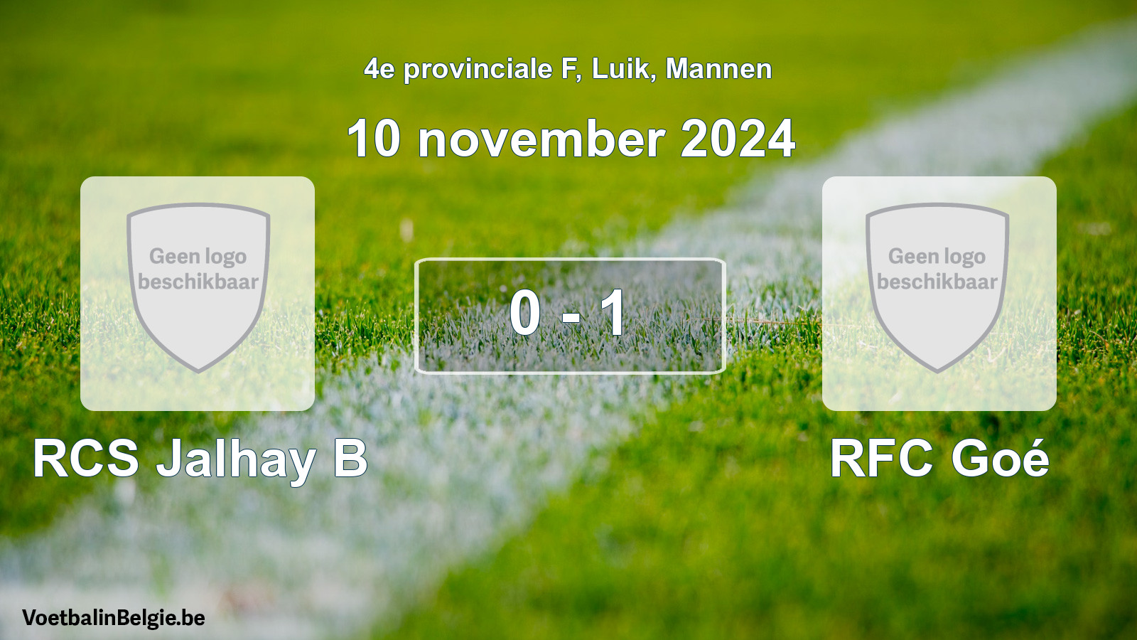 Gespeelde wedstrijd mannenvoetbal: RCS Jalhay B - RFC Goé 0 - 1 (10 november 2024)