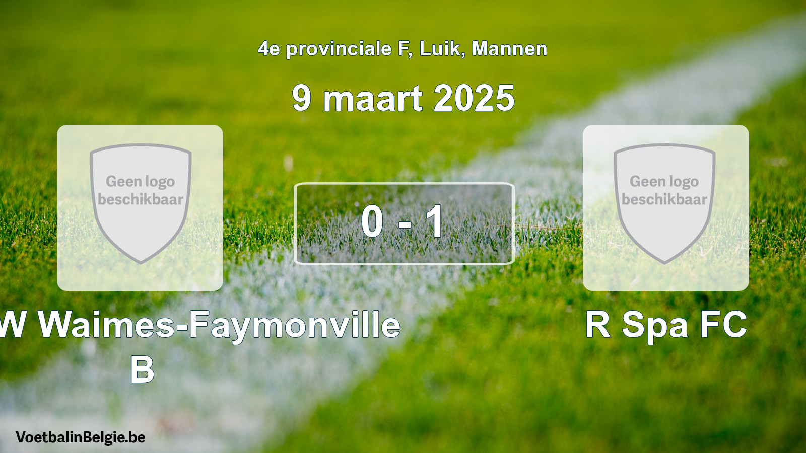 Gespeelde wedstrijd mannenvoetbal: RFC TW Waimes-Faymonville B - R Spa FC 0 - 1 (9 maart 2025)