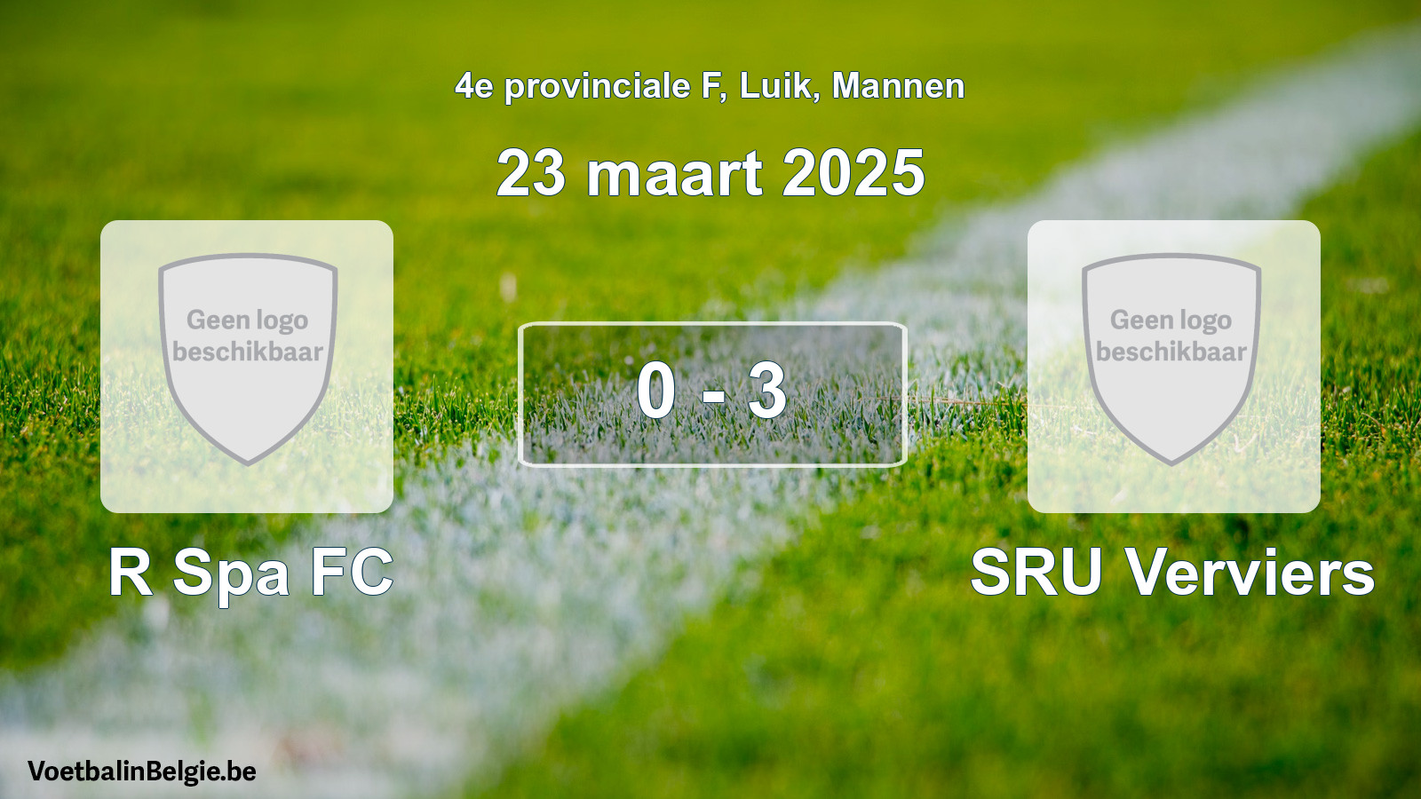 Gespeelde wedstrijd mannenvoetbal: R Spa FC - SRU Verviers 0 - 3 (23 maart 2025)