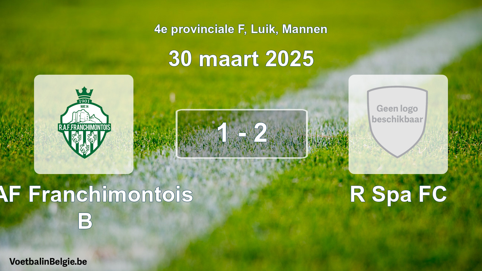 Gespeelde wedstrijd mannenvoetbal: RAF Franchimontois B - R Spa FC 1 - 2 (30 maart 2025)