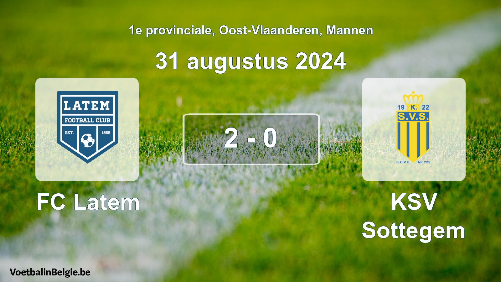 Played match men football: FC Latem - KSV Sottegem 2 - 0 (31 August 2024)