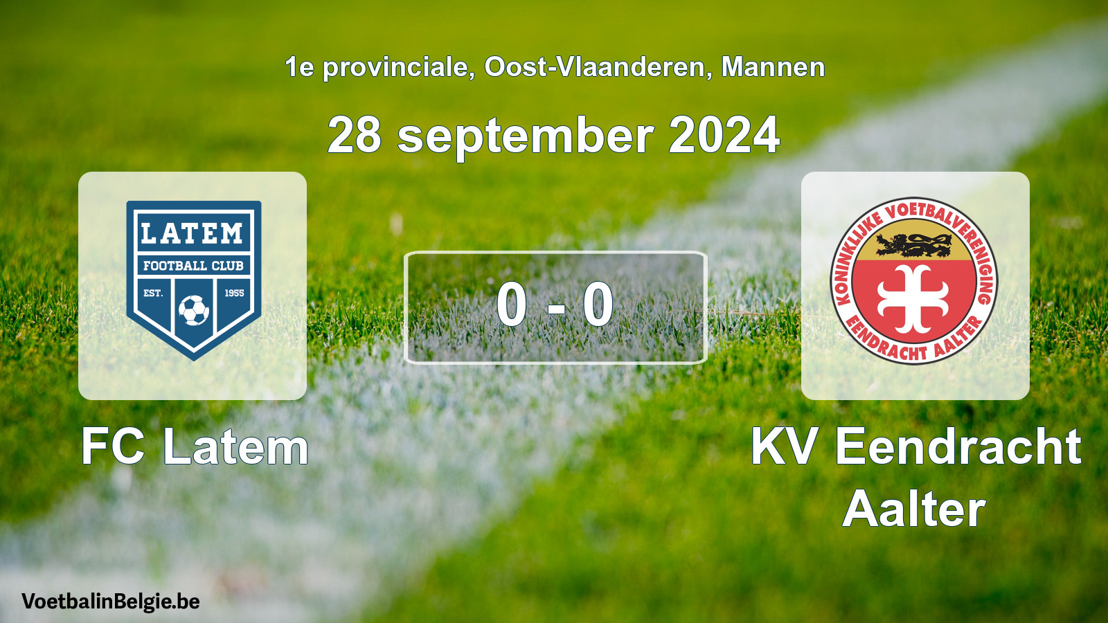 Gespeelde wedstrijd mannenvoetbal: FC Latem - KV Eendracht Aalter 0 - 0 (28 september 2024)