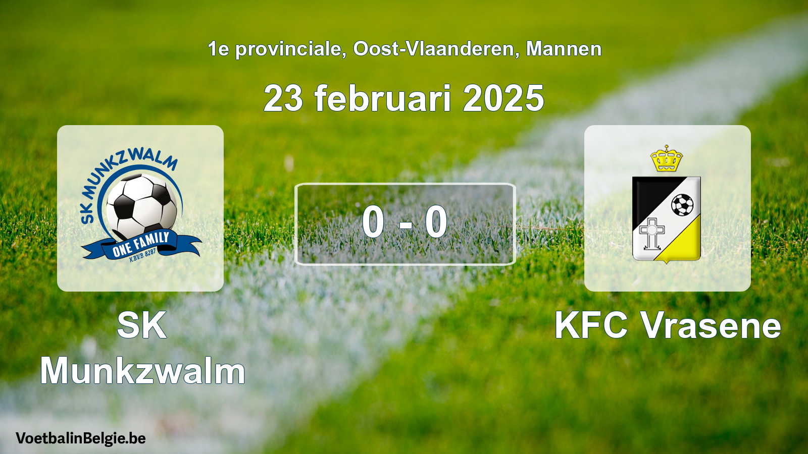 Gespeelde wedstrijd mannenvoetbal: SK Munkzwalm - KFC Vrasene 0 - 0 (23 februari 2025)