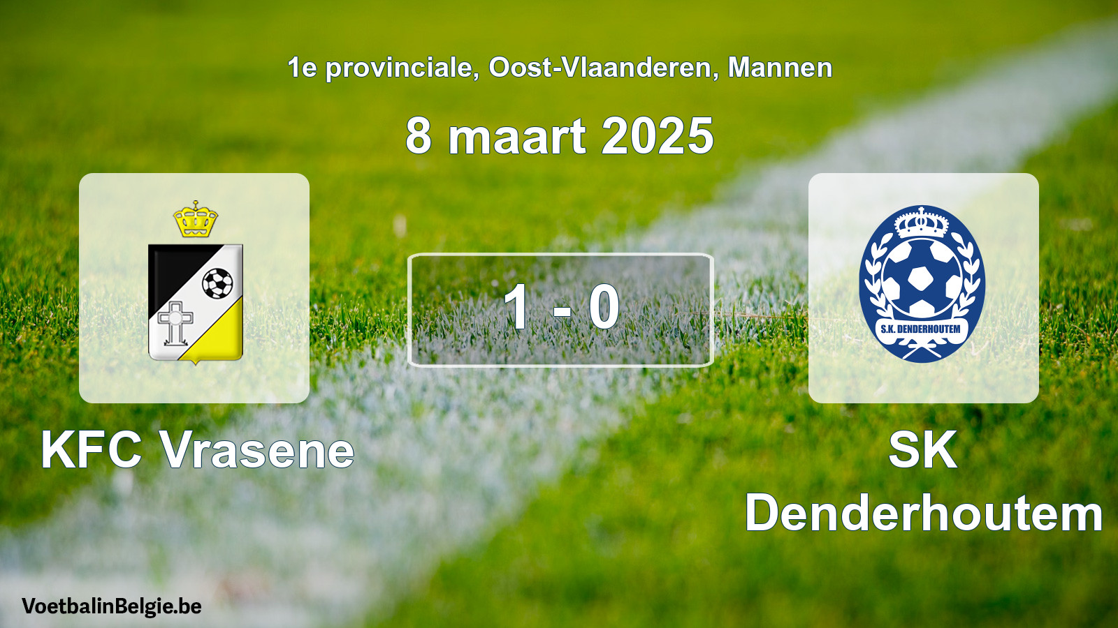 Gespeelde wedstrijd mannenvoetbal: KFC Vrasene - SK Denderhoutem 1 - 0 (8 maart 2025)