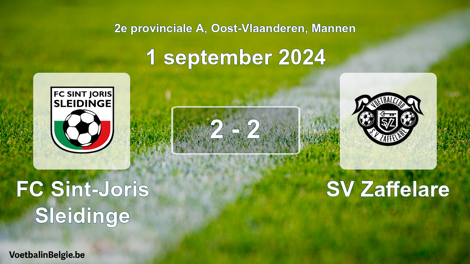 Gespeelde wedstrijd mannenvoetbal: FC Sint-Joris Sleidinge - SV Zaffelare 2 - 2 (1 september 2024)