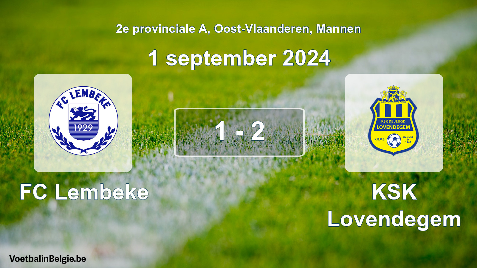 Played match men football: FC Lembeke - KSK Lovendegem 1 - 2 (1 September 2024)