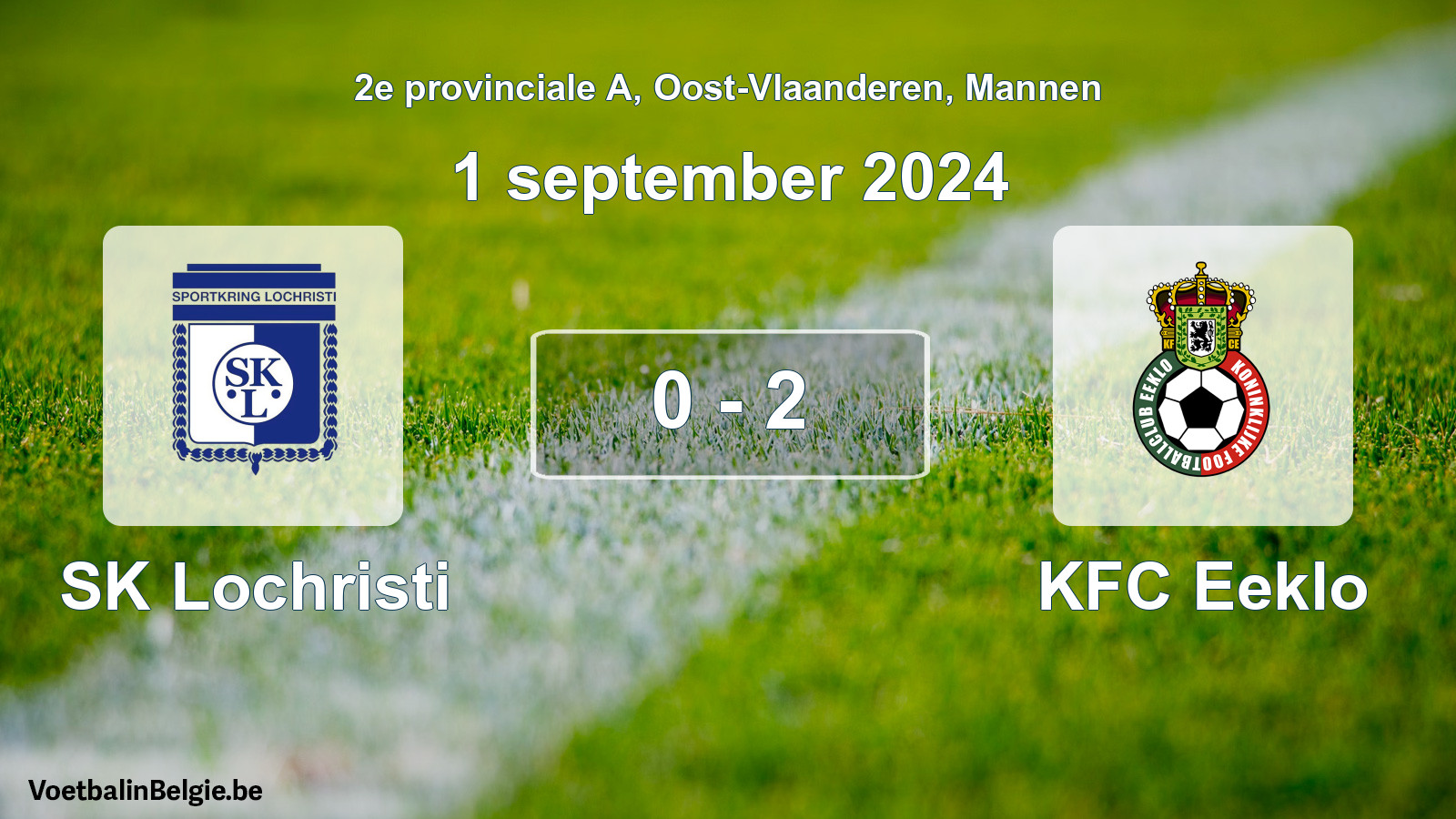 Gespeelde wedstrijd mannenvoetbal: SK Lochristi - KFC Eeklo 0 - 2 (1 september 2024)