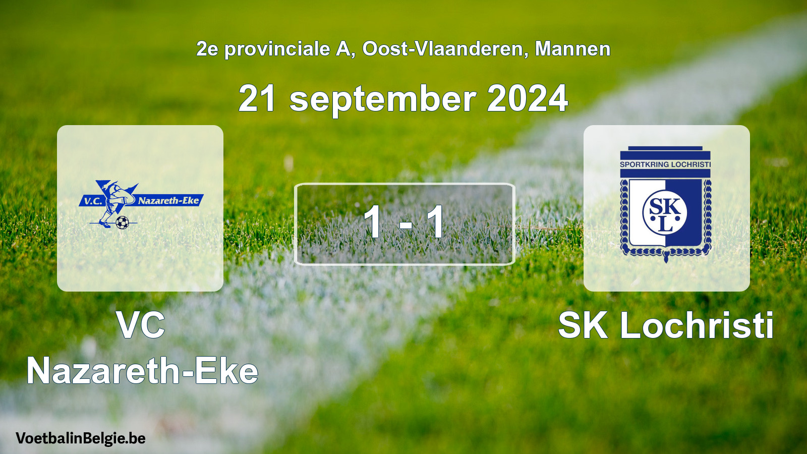 Gespeelde wedstrijd mannenvoetbal: VC Nazareth-Eke - SK Lochristi 1 - 1 (21 september 2024)