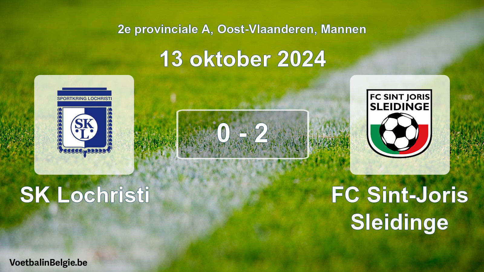 Gespeelde wedstrijd mannenvoetbal: SK Lochristi - FC Sint-Joris Sleidinge 0 - 2 (13 oktober 2024)
