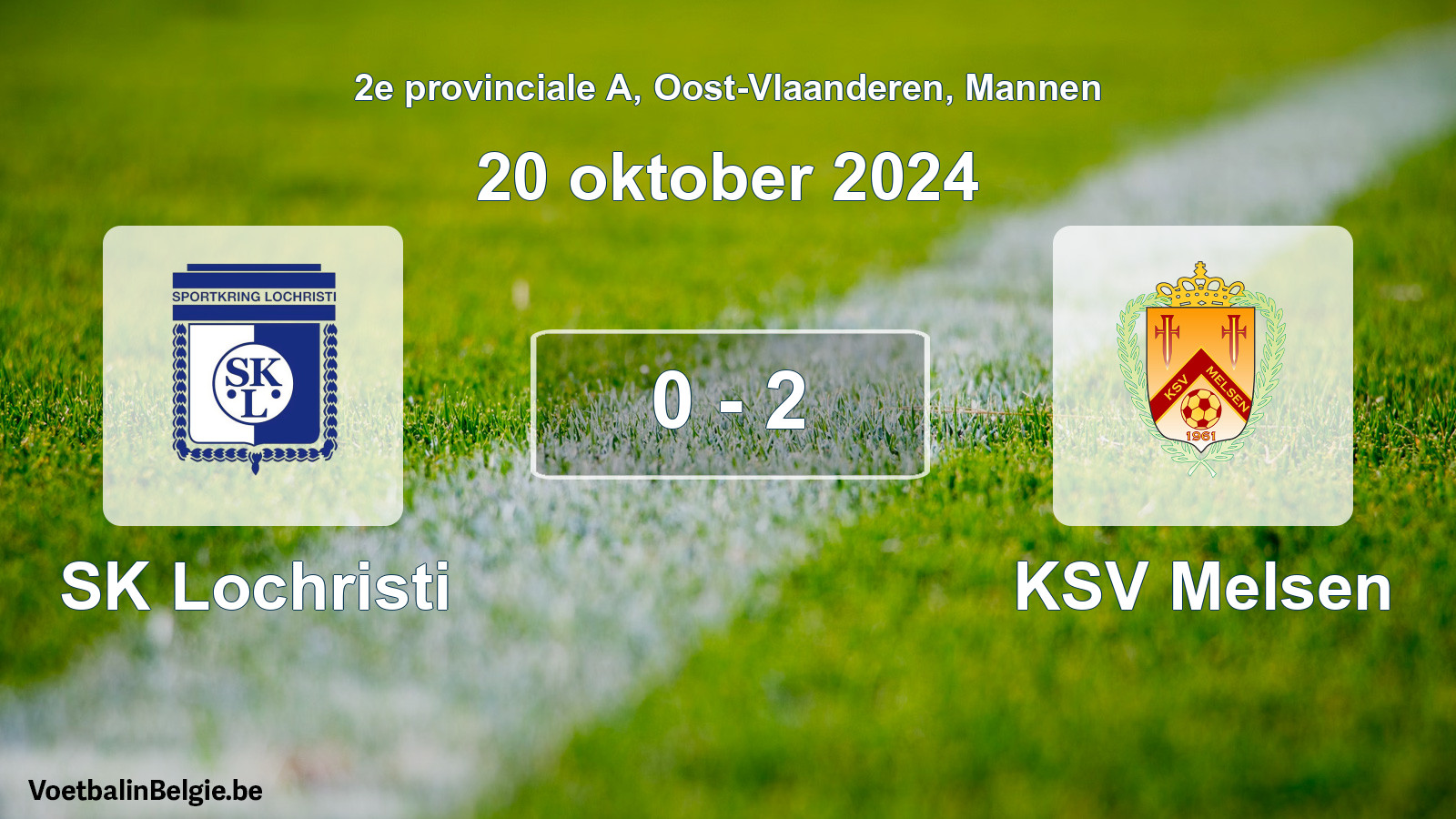 Gespeelde wedstrijd mannenvoetbal: SK Lochristi - KSV Melsen 0 - 2 (20 oktober 2024)