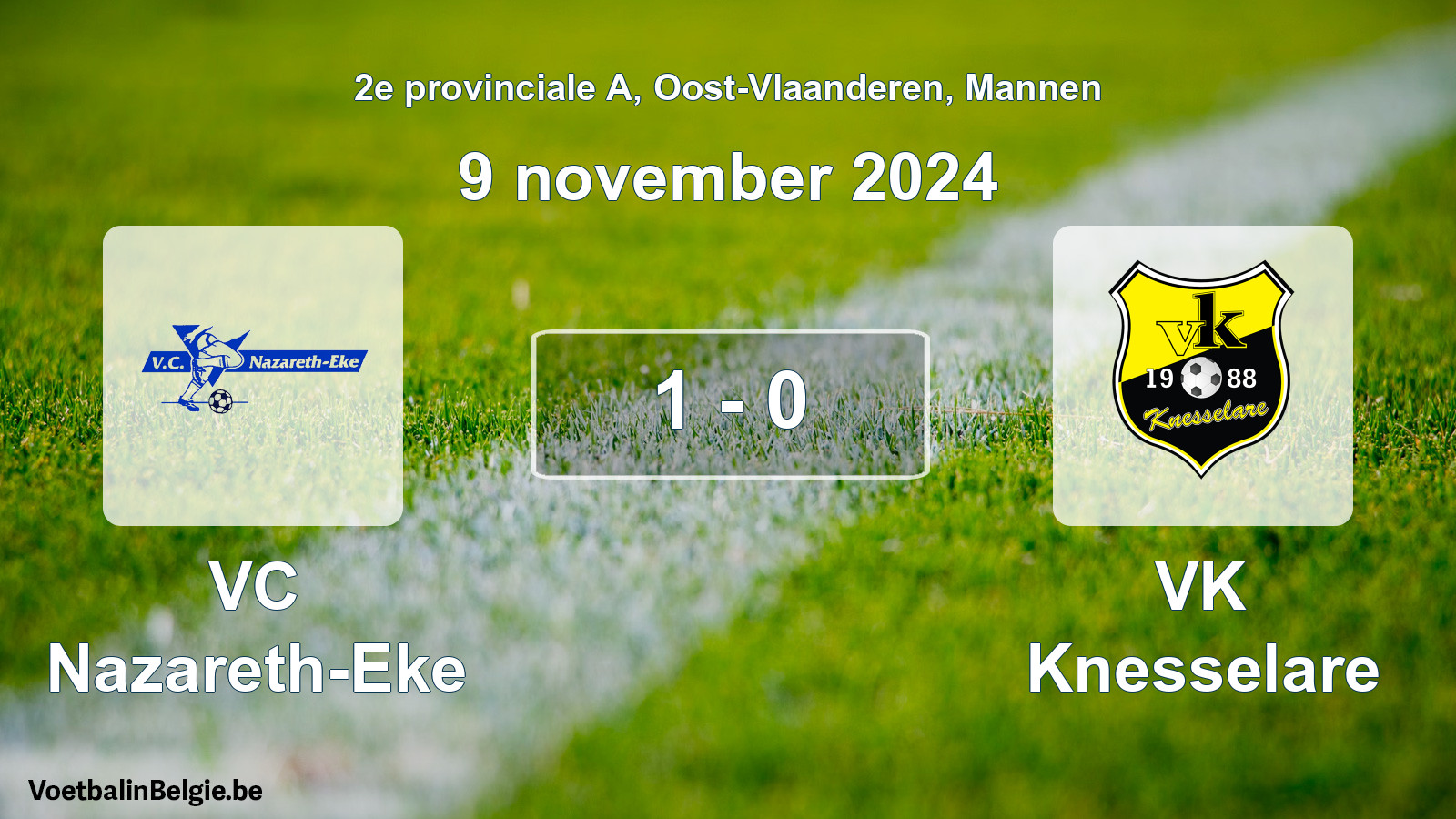Gespeelde wedstrijd mannenvoetbal: VC Nazareth-Eke - VK Knesselare 1 - 0 (9 november 2024)