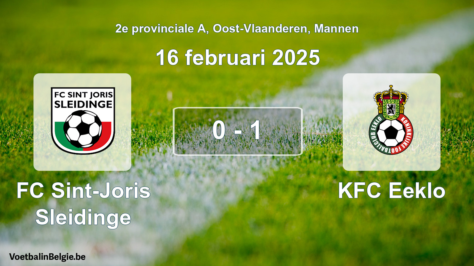 Gespeelde wedstrijd mannenvoetbal: FC Sint-Joris Sleidinge - KFC Eeklo 0 - 1 (16 februari 2025)