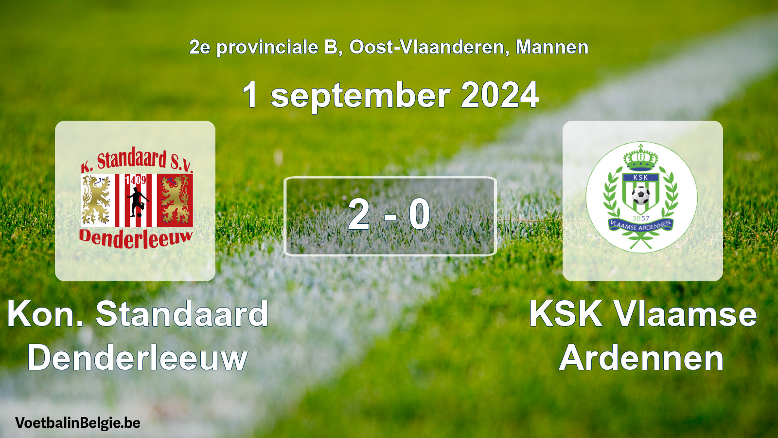 Gespeelde wedstrijd mannenvoetbal: Kon. Standaard Denderleeuw - KSK Vlaamse Ardennen 2 - 0 (1 september 2024)