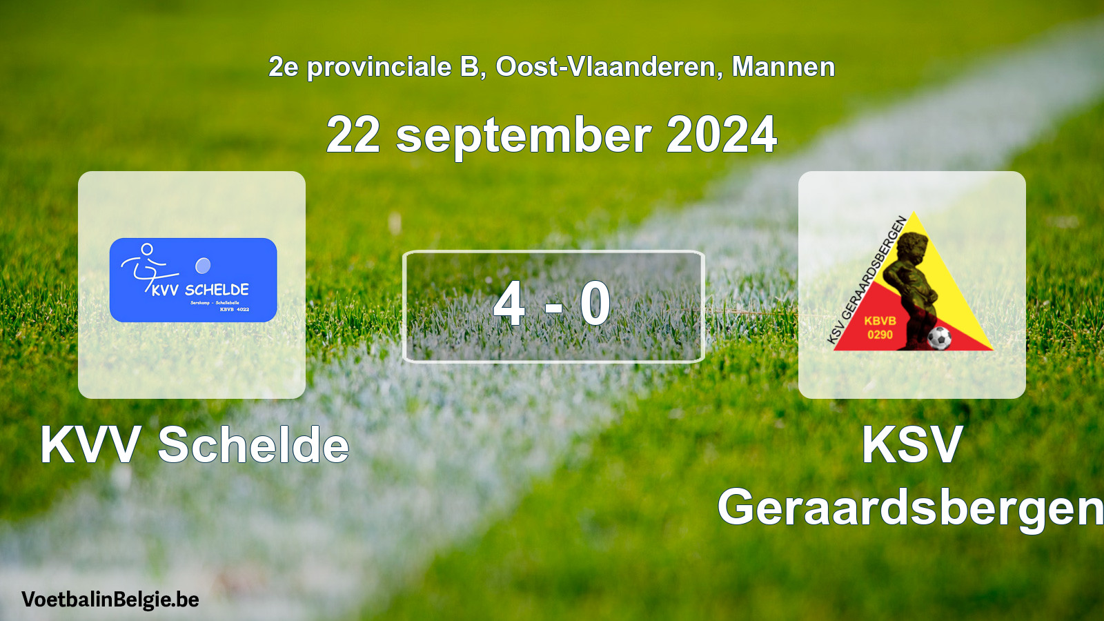 Played match men football: KVV Schelde - KSV Geraardsbergen 4 - 0 (22 September 2024)